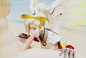 Mercy blowjob at the beach