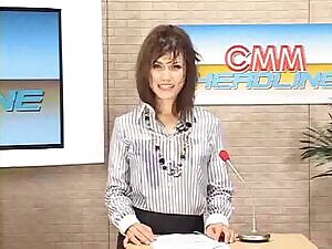 newscaster struggling to swallow cum