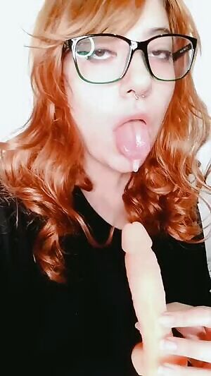 drooling over a fake penis :(