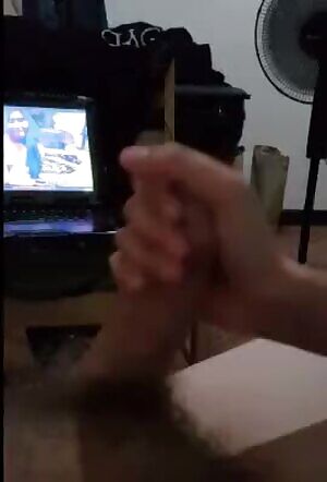 She strokes me for fun while we watch porn on a lazy afternoon Pt 2