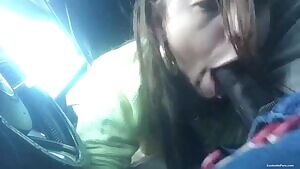 Hot White Girl Blowing Black Cock