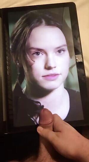 my bud jerkin his huge cock 2 Daisy Ridley - hot cum tribute - If u want 2 b fed celebs and porn and show off jerkin over them on a second screen - public or private sessions - add hertsgirls on k1k