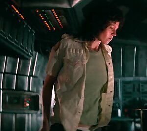Sigourney Weaver strips to her tiny space undies in Alien