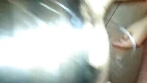 Asian girl gets cum in hair