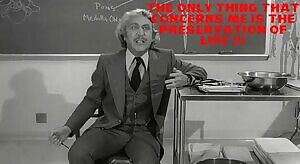 Hot red head hides public erection