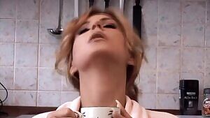 Morning paper, coffee, and a sex slave to start your day off right